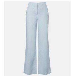 Faithfull The Brand I Lulea Pant Sky Blue Linen Wide Leg High Rise Sz XL 10 NWT